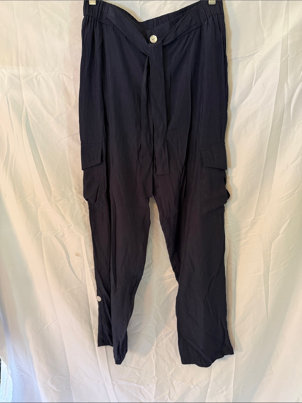 Dark Navy flowy Cargo Utility Pants